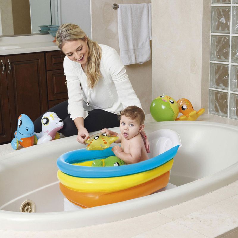 Goodking Bañera inflable para bebé, bañera portátil para niños pequeños,  bañera antideslizante de viaje, piscina para bebés con bomba de aire, color