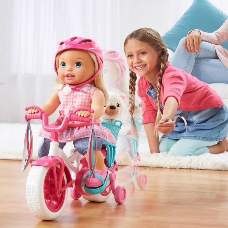 muñeca little mommy con bicicleta