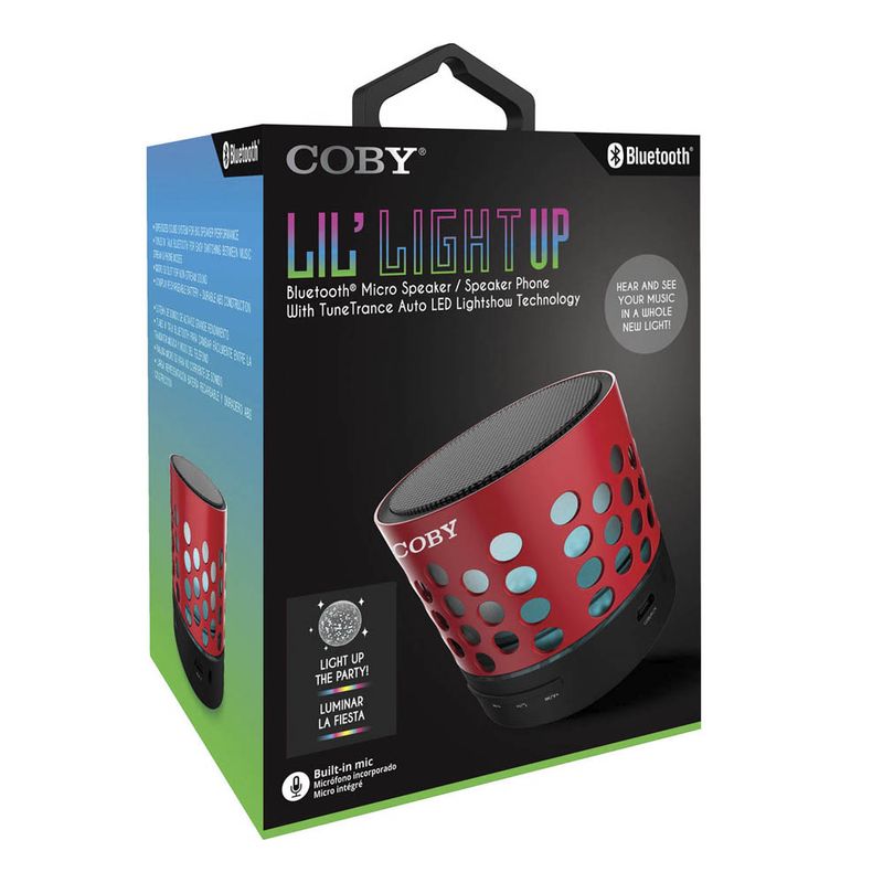 Bocina Portatil Coby Con Luces Rojo