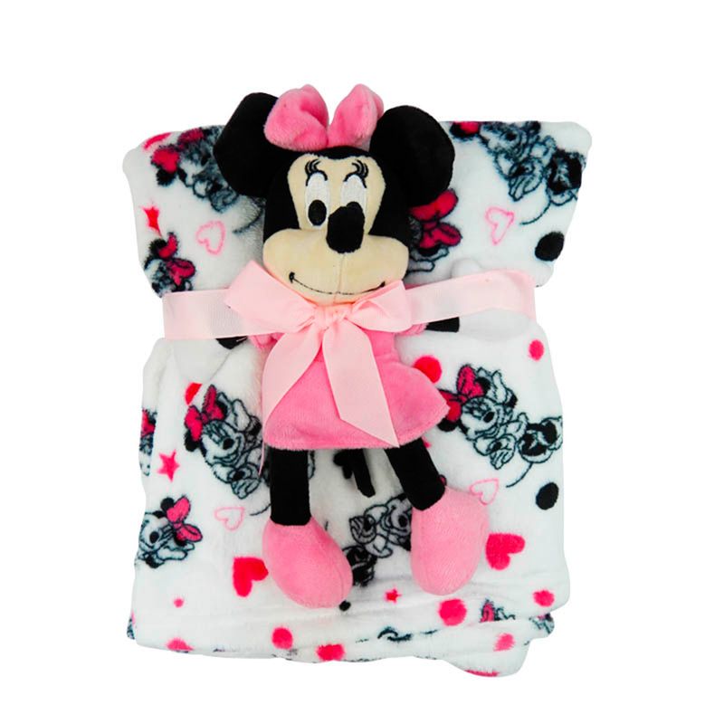 Sabanilla Con Peluche Disney Minnie Mouse Para Bebe Nina 2 Piezas Titan