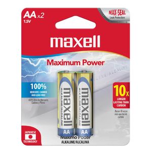 Bateria Alcalina Maxell AA 2 Piezas