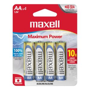 Bateria Alcalina Maxell AA 4 Piezas