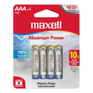 Bateria Alcalina Maxell AAA 4 Piezas