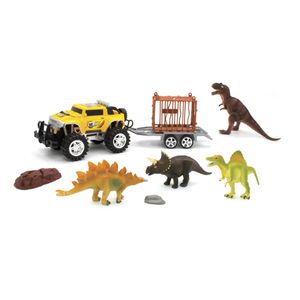 Camión Trailer Con Dinosaurio Set 9 Piezas - Surtido