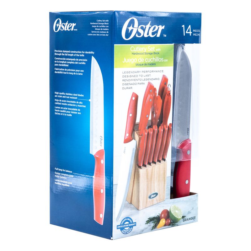 Juego De Cuchillos Oster Granger 4 Piezas Acero Inoxidable