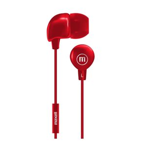 Audífonos IN-BAX Estéreo Básicos Maxell de Tapón de Silicona Rojo