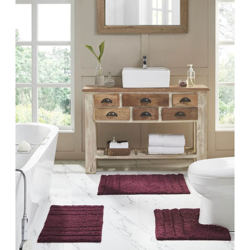 Alfombra Para Baño Rt Designer Erin 3 Piezas - Titán Panamá