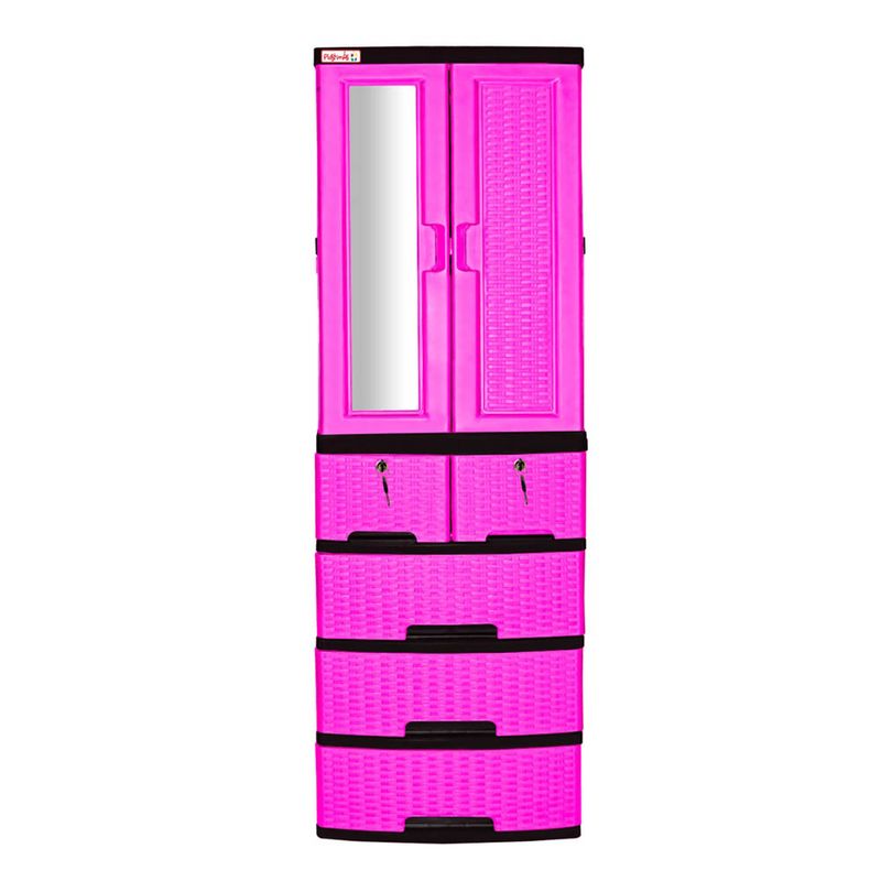 Armario con Espejo Plastimas de Plástico Apariencia Rattan - [OFERTA