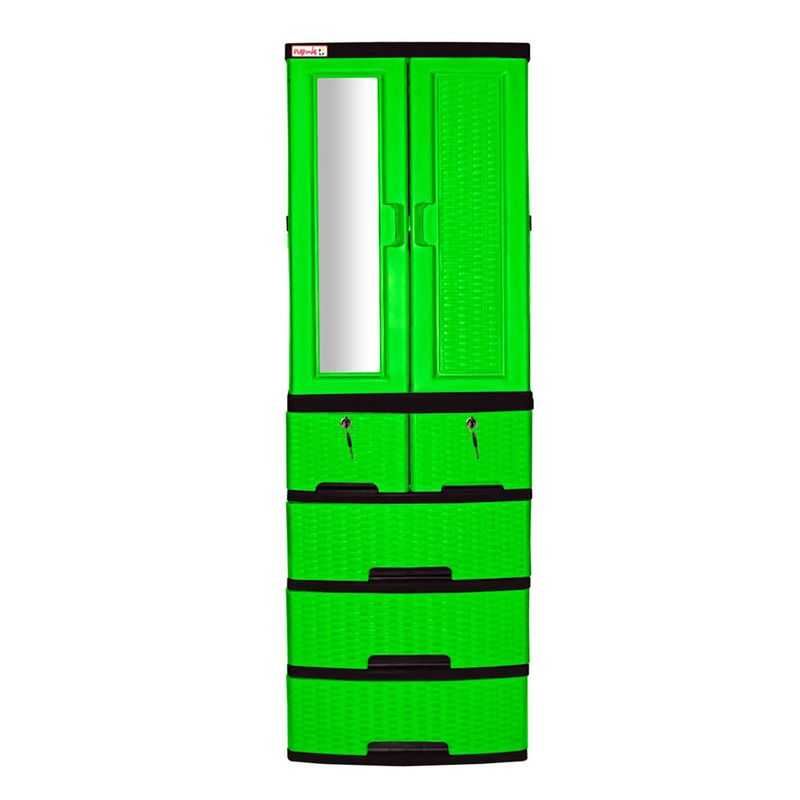 Armario con Espejo Plastimas de Plástico Apariencia Rattan - [OFERTA