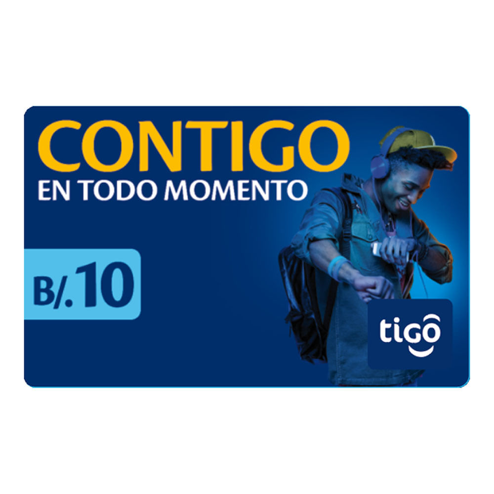 Tarjeta Prepago Tigo Movil B/. 10