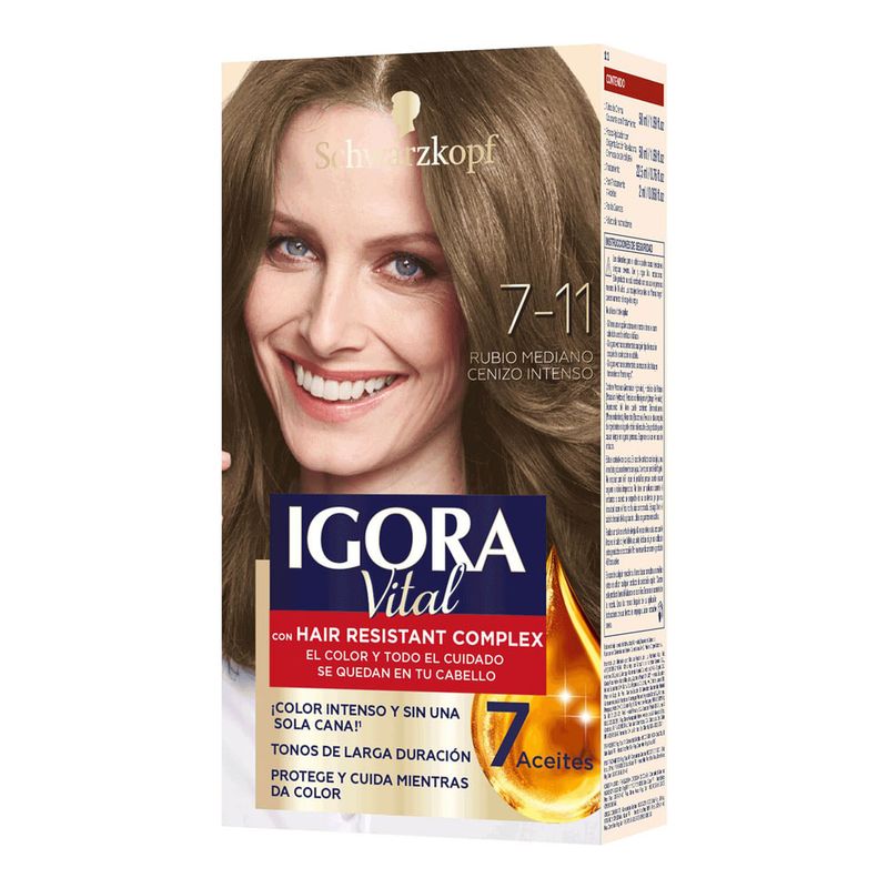 Tinte Igora Vital 711 Rubio Mediano Cenizo Intenso