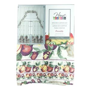 Cortina Para Cocina Home Accents Fruits 60" x 36" 3 Piezas