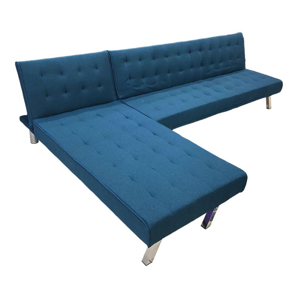 Sofacama en Forma de L Elements Furniture Azul de Tela