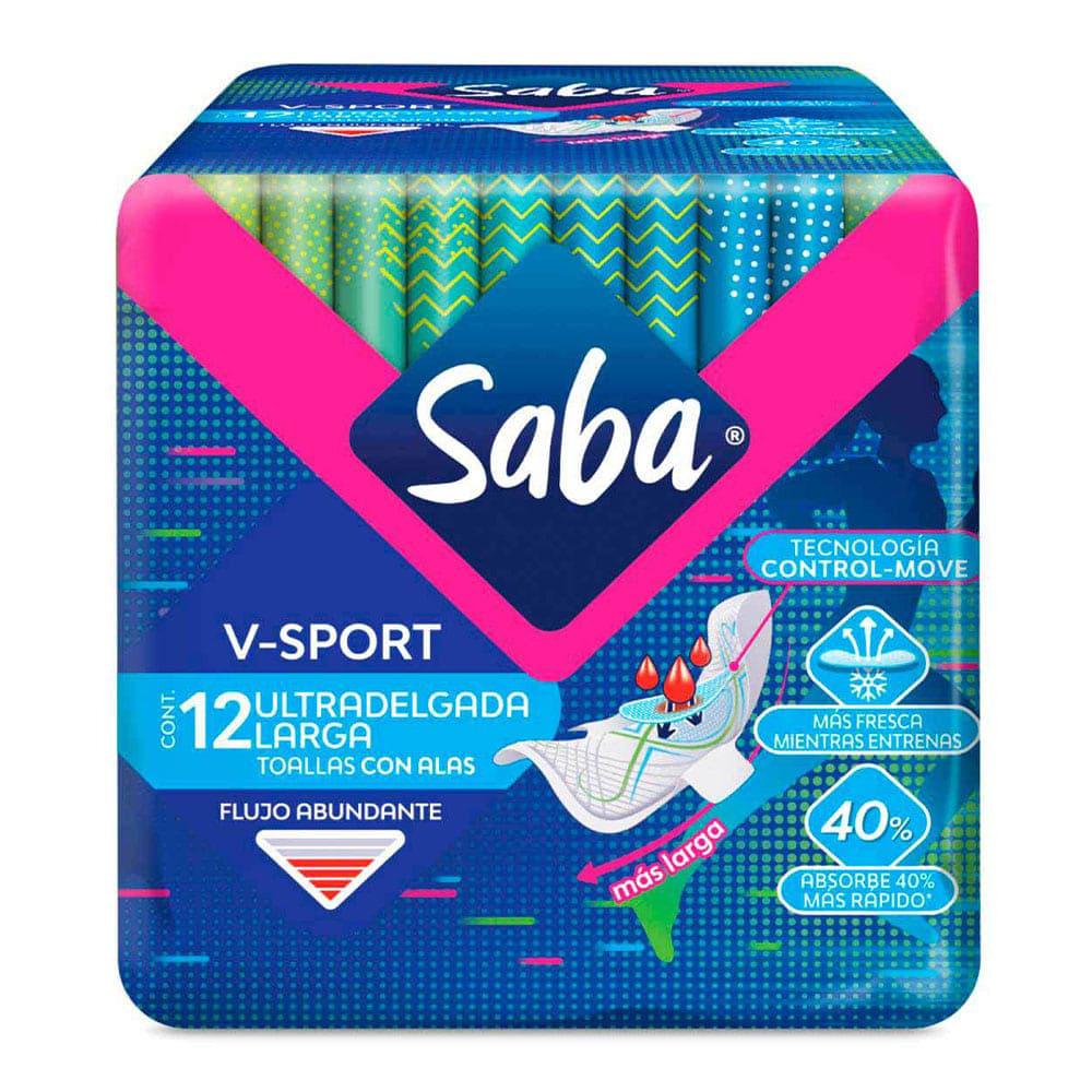 Toallas Sanitarias Saba Sport Con Alas 12 Piezas