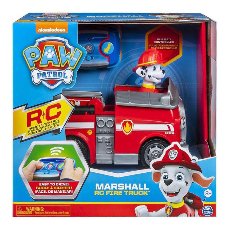 Carro de Bomberos Paw Patrol Con Marshall a Control Remoto