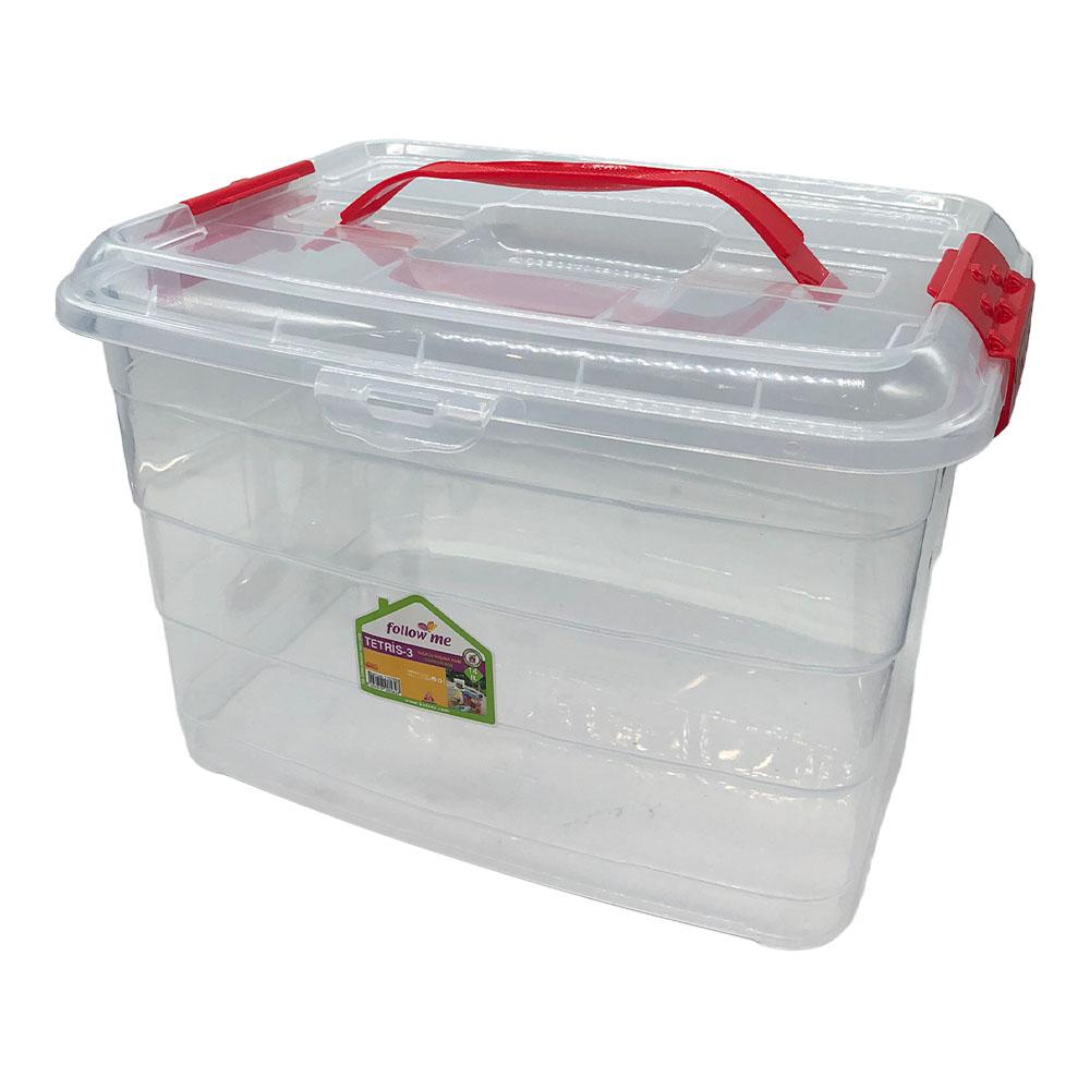 Cajas de Almacenaje Transparente – Cajas Organizadoras de Plástico con Tapa  y Ruedas, 32 litros (Plata)