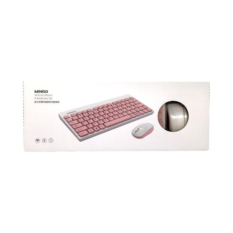 Set de Teclado Y Mouse Inalambrico Rosado Miniso