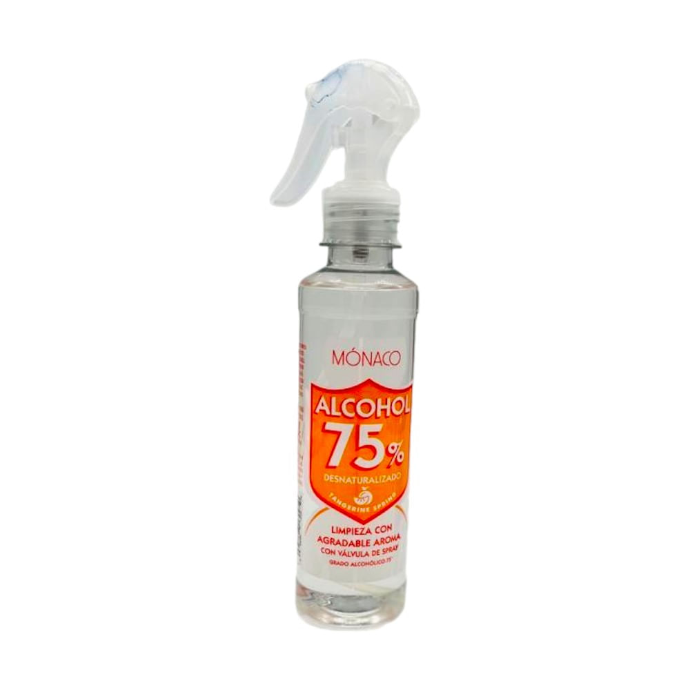 Alcohol Monaco 75% Desnaturalizado de 8 Onzas Aroma Mandarina