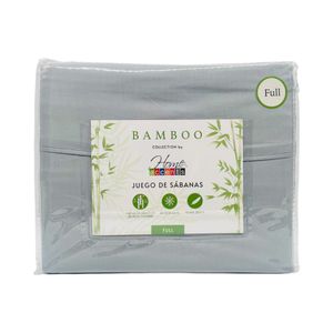 Sabana Full 4 Piezas Bamboo Gris