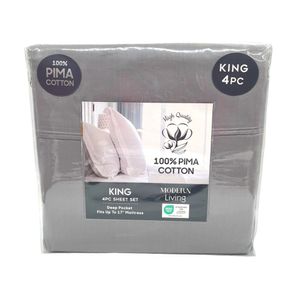 Sabana King Rt Designer De Algodon 300 Hilos Gris