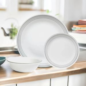 Vajilla de Vidrio Corelle Mystic Gray de 12 Piezas