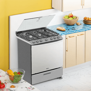 Estufa A Gas Whirlpool 30" / 6 Quemadores / Acero Inoxidable