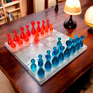 Juego De Mesa Ajedrez Acrílico